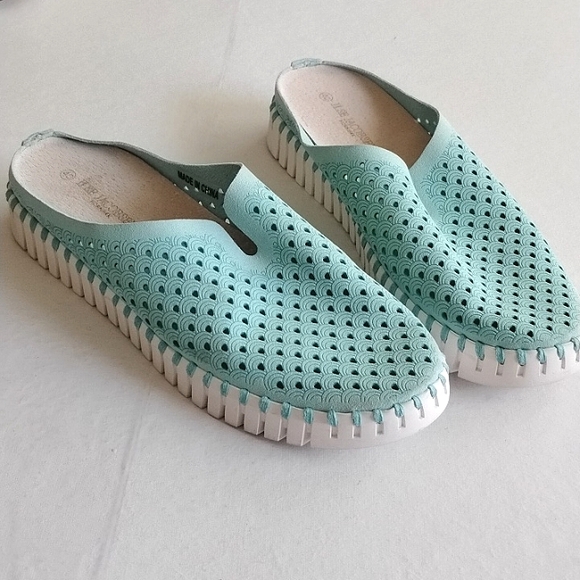 Ilse Jacobsen Shoes - Ilse Jacobsen Tulip Slip On Mule Light Sea Foam Blue Green Size 40